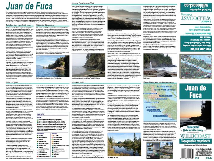   214 Juan de Fuca Trail and Marine Map  BestCoast Outfitters 