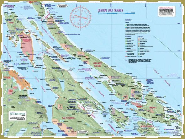 Wildcoast  218 Central Gulf Islands Kayaking and Boating Map  BestCoast Outfitters 