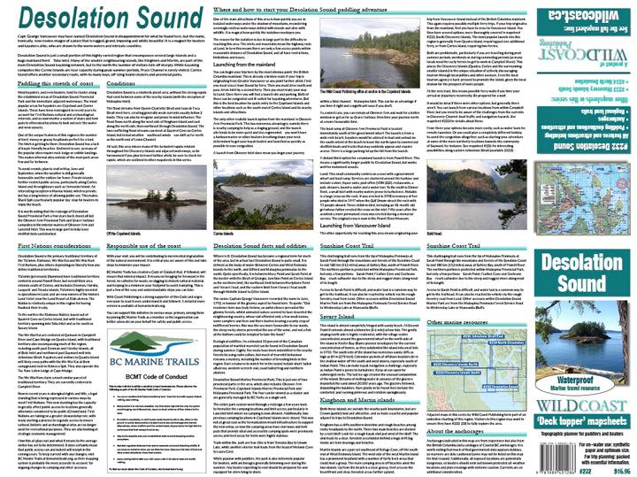   232 Desolation Sound Kayaking and Boating Map  BestCoast Outfitters 