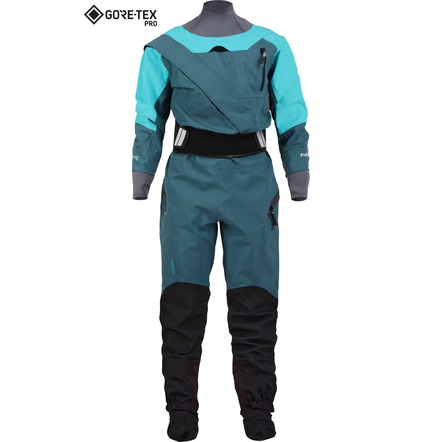 NRS  Women's Axiom GORE-TEX Pro Dry Suit Mediterranea/Aqua  BestCoast Outfitters 