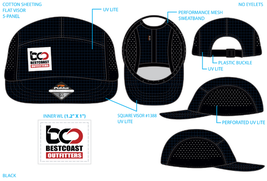 BestCoast Outfitters  BCO Logo Cap with SPF50 protection Black  BestCoast Outfitters 