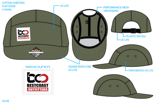 BestCoast Outfitters  BCO Logo Cap with SPF50 protection Olive  BestCoast Outfitters 