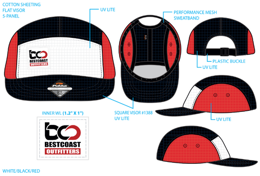 BestCoast Outfitters  BCO Logo Cap with SPF50 protection Red/White/Black  BestCoast Outfitters 