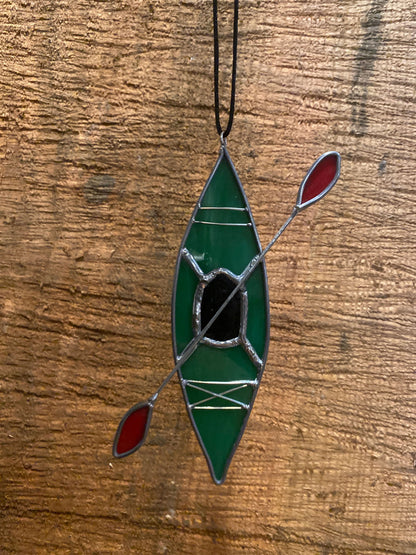 Alpine Glow Glass Art  Kayak Glass Ornament  BestCoast Outfitters 